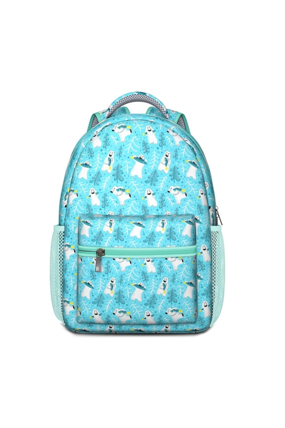 Stylish Winter Bear Backpack - Waterproof School Bag with Hunting Wild Design, Padded Straps & Organized Storage for Commuters