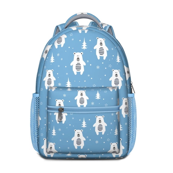Stylish Winter Bear Backpack - Waterproof School Bag with Hunting Wild Design, Padded Straps & Organized Storage for Commuters
