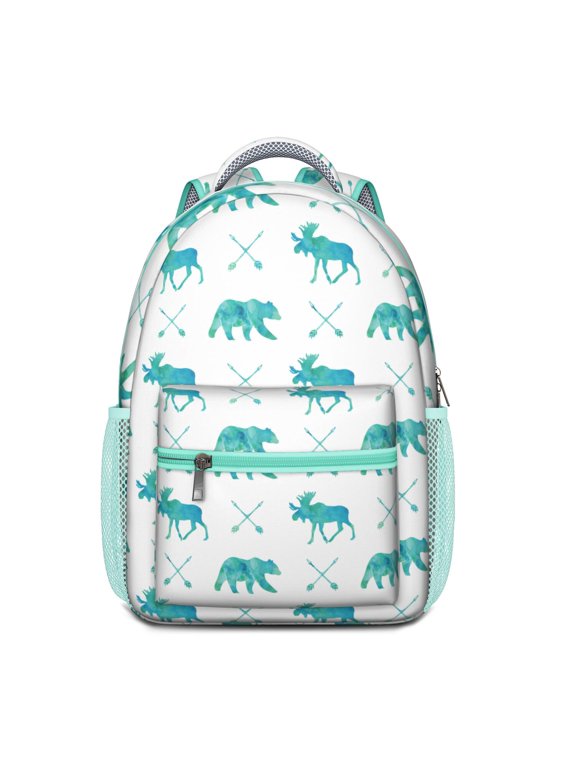 Stylish Winter Bear Backpack - Waterproof School Bag with Hunting Wild Design, Padded Straps & Organized Storage for Commuters