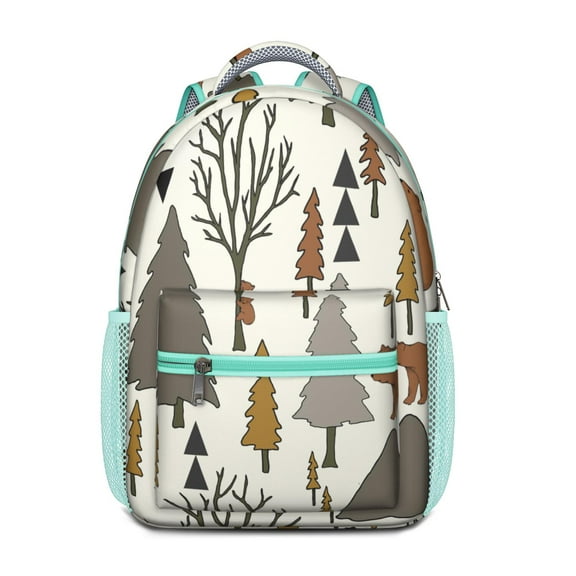 Stylish Winter Bear Backpack - Waterproof School Bag with Hunting Wild Design, Padded Straps & Organized Storage for Commuters