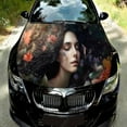 Stylish Woman Car Engine Cover Hood Vinyl Stickers Wrap Film Decals Auto Accessories for a