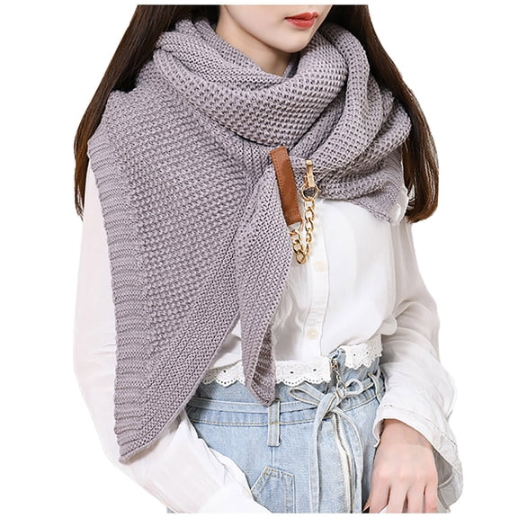 Stylish Women Hollow Out Buckle Triangle Cape Cloak Soft Warm Winter Fashion Shawl Wrap Accessory