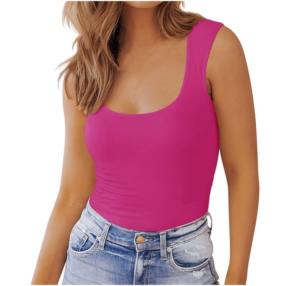 Women's Slim Fit Basic T-Shirts Breathable Summer Sleeveless Casual Tops Soft Comfortable Stretchy Fashion Tee