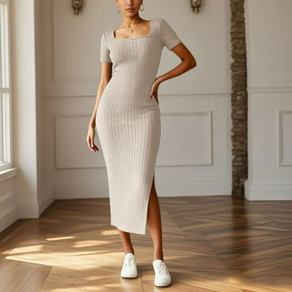 Stylish Women's Casual Dress Elegant V-neck Hollow Out Long Sleeve Design for Work or Leisure Activities