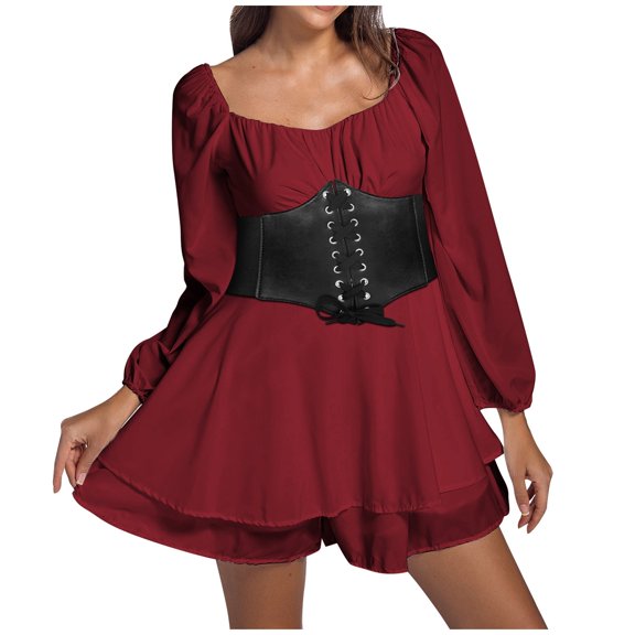 Stylish Women's Casual Dress - Off Shoulder A-Line Design Knee Length Patchwork for Beach and Party Events with Waist Seal