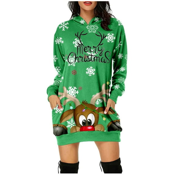 Stylish Women's Casual Dress - Versatile Pullover Hoodie with Long Sleeves and Cozy Pocket for Everyday Comfort