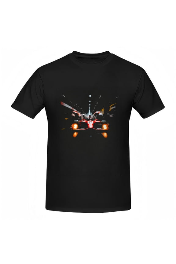 Stylish Women's Cotton Short Sleeve T-Shirt with Vibrant Racing Car Graphic and Dynamic Flame Design Perfect for Speed Enthusiasts
