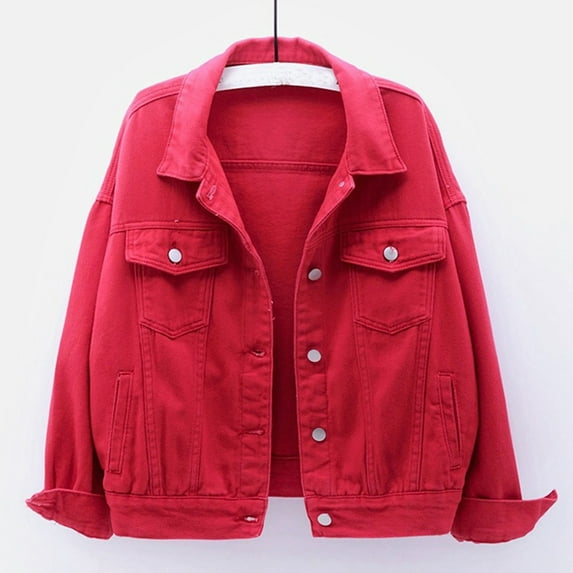 Stylish Women's Denim Jackets for Casual and Wear with Classic Collar Button Details and Pockets Waste Jacket Womens Designer Denim Jacket with Tons of Pockets Denim Tunic for Women Oversize