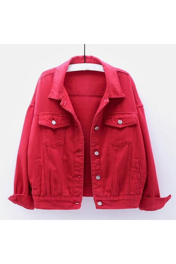 Stylish Women's Denim Jackets for Casual and Wear with Classic Collar Button Details and Pockets Waste Jacket Womens Designer Denim Jacket with Tons of Pockets Denim Tunic for Women Oversize