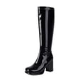 thumbnail image 1 of Stylish Women's -High Boots Leather Knee High Platform Heeled Boots with Zip Up for Comfort and Fashion, 1 of 7