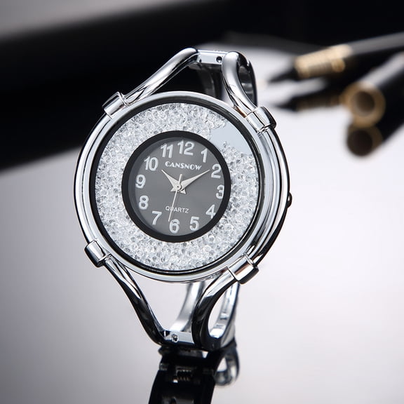Stylish Women’s Jewelry Watch – Crystal Inlay Dial, Elegant Quartz Bracelet Watch for Gifts