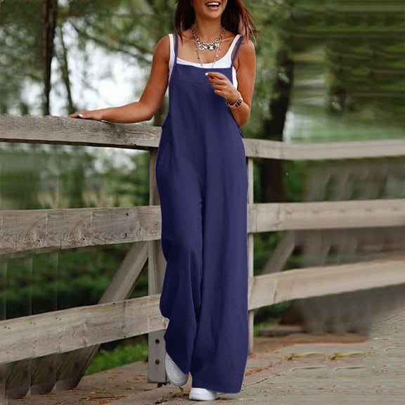 Stylish Women's Jumpsuit Comfortable Summer Fashion for Casual Wear with Pocket and Loose Fit Design