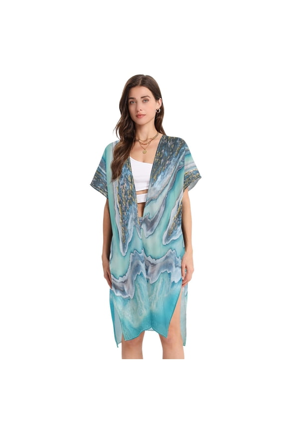 Stylish Women's Long Beach Cover-Up Swimwear Cover Ups Lightweight Resort Chic for Pool, Cruise View Overlooking The Beach