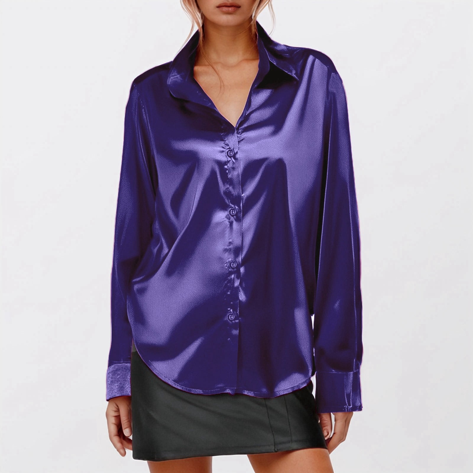 Long Sleeve Button Up Casual Shirt Top