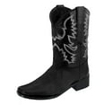 thumbnail image 1 of Stylish Women's Mid-Calf Boots - Leather -On Round Toe Low-Heeled Western Cowboy Shoes for Fashionable Comfort, 1 of 2
