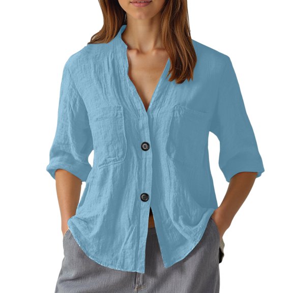 Stylish Women's Shirts Versatile Pocket Design Comfortable Wear for Daily Outfits and Leisure Activities