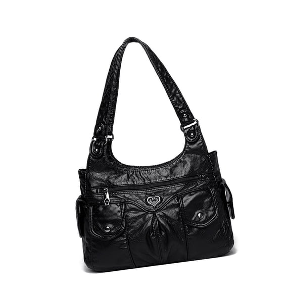 Stylish Women's Shoulder Bag Handbag Decorated with Punk Rivet Detail Spacious PU Leather Underarm Bag for Work Travel