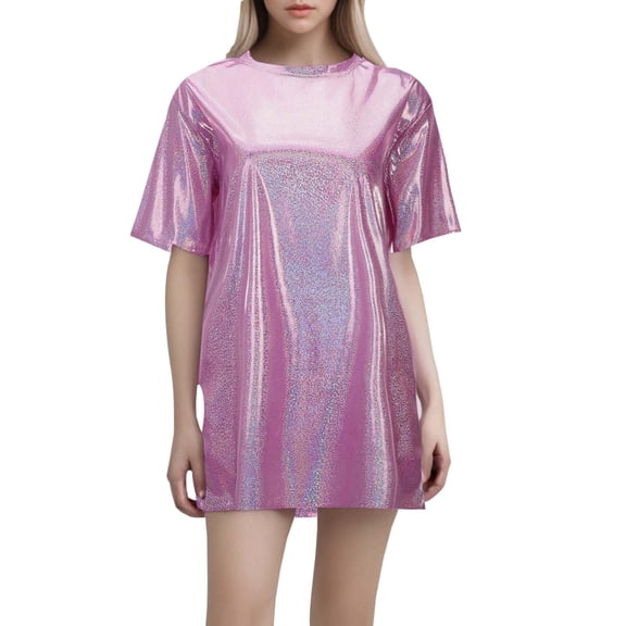 Stylish Women's T-Shirts Casual Bright Silk Loose Short Sleeve Top for Everyday Comfort and Fashion