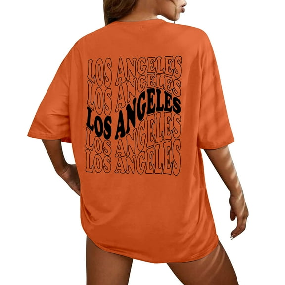 Stylish Women's T-Shirts Casual Graphic Tee Drop Shoulder Letter Print Top for Everyday Wear