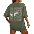 thumbnail image 1 of Stylish Women's T-Shirts Casual Graphic Tee Drop Shoulder Letter Print Top for Everyday Wear, 1 of 5