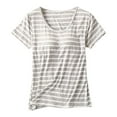 thumbnail image 1 of Stylish Women's T-Shirts Short Sleeved Top with Built-in Bra Cups and Semi Sleeves for Comfort and Versatile Pajama Wear, 1 of 7