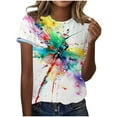thumbnail image 1 of Stylish Women's T-Shirts for Everyday Wear - Women's F Print Round Neck Short Sleeve Top - and Comfortable Design for Casual Outfits, 1 of 5
