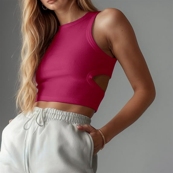Stylish Women's Tanks and for Everyday and Casual Wear Sleeveless Hollow Out Design for Summer with Jeans and Sports Pants Baseball Top for Women Womens Camisole Silk Tunic Athletic Cropped Top