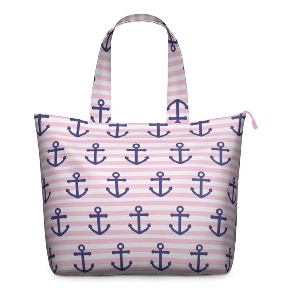 Stylish Women’s Travel Tote Bag Featuring Coastal Waves and Ocean Map, Weekender Bag with Adjustable Strap for Summer and Seaside Travel