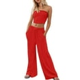 thumbnail image 1 of Stylish Women's Trousers Suit Two Piece Set With Sleeveless Top And Wide Leg Pants Ideal For Casual Spring And Summer Outfits women pajamas, 1 of 5