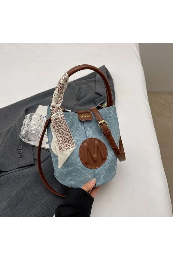 Stylish Women's Watercolor Bucket Bag - Versatile Mini Tote and Shoulder Crossbody Accessory