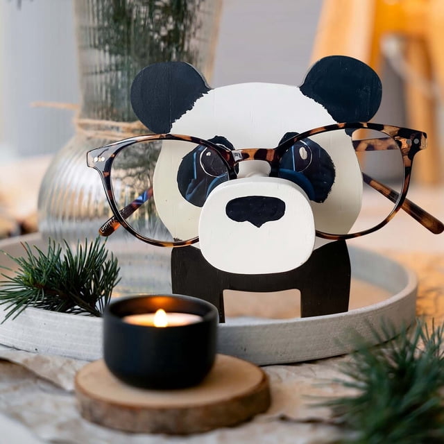 Stylish Wooden Animal Glasses Holder Desktop Organizer and Decorative Display Stand for Eyewear