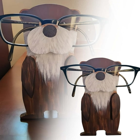 Stylish Wooden Animal Glasses Holder Desktop Organizer and Decorative Display Stand for Eyewear