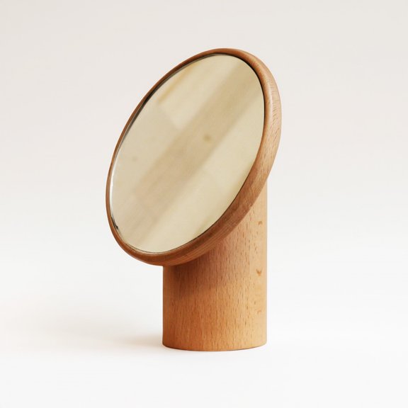 Stylish Wooden Desk Mirror, Adjustable Design for Makeup, Skincare, Office Use, Durable and Elegant
