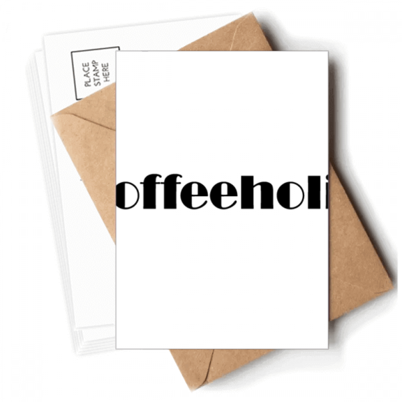 Stylish Word Coffeeholic Art Deco  Fashion Postcards Envelopes Blank Note Cards Mailing