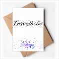thumbnail image 1 of Stylish Word Travelholic Art Deco Fashion Welcome Back Greeting Cards Envelopes Blank, 1 of 4