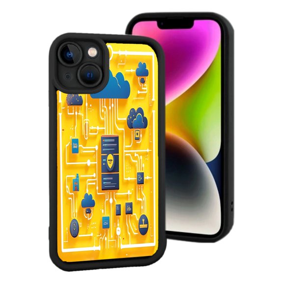 Stylish Yellowing Resistant Lightweight iPhone 15 Case - Modern Cloud Pattern Design for Ultimate Protection