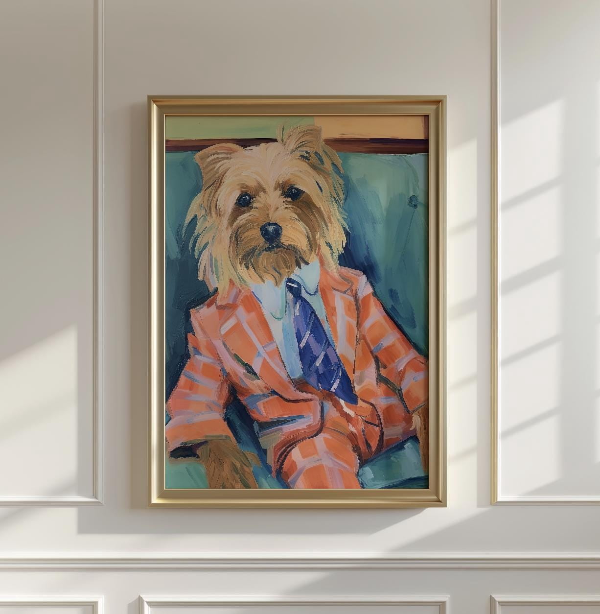 Stylish Yorkie Art Print Dapper Dog Wall Decor , Poster Print Only ...