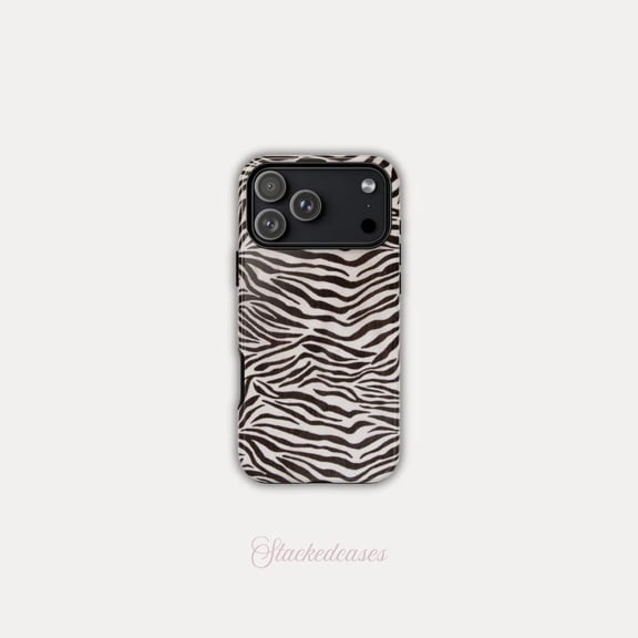 Stylish Zebra Print Protective Case for iPhone 11 12 13 14 15 16 17 Pro Max Plus