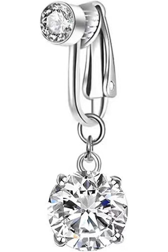 Stylish Zirconia Piercing Belly Button Clip Easy to Wear Navel Rings Adjustable Comfortable Coppers Body Jewelry