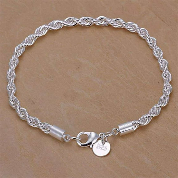 Stylish and Classy 4mm Silver Plated Bracelet Essential Fashion Accessory