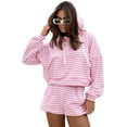thumbnail image 1 of Stylish and Comfortable 2-Piece Set with Kangaroo Pocket and Striped Print | [ZhiHiMeRi] | (US 8-10)M, 1 of 6