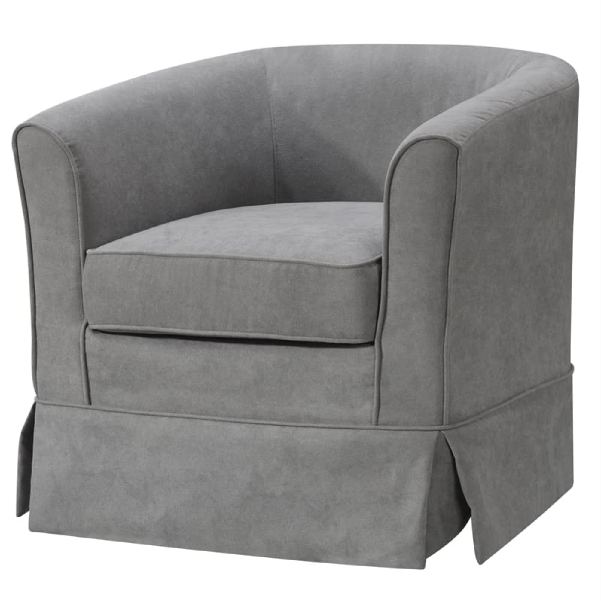 Tucker 28" Steel Gray Woven Fabric Swivel Barrel Accent Chair