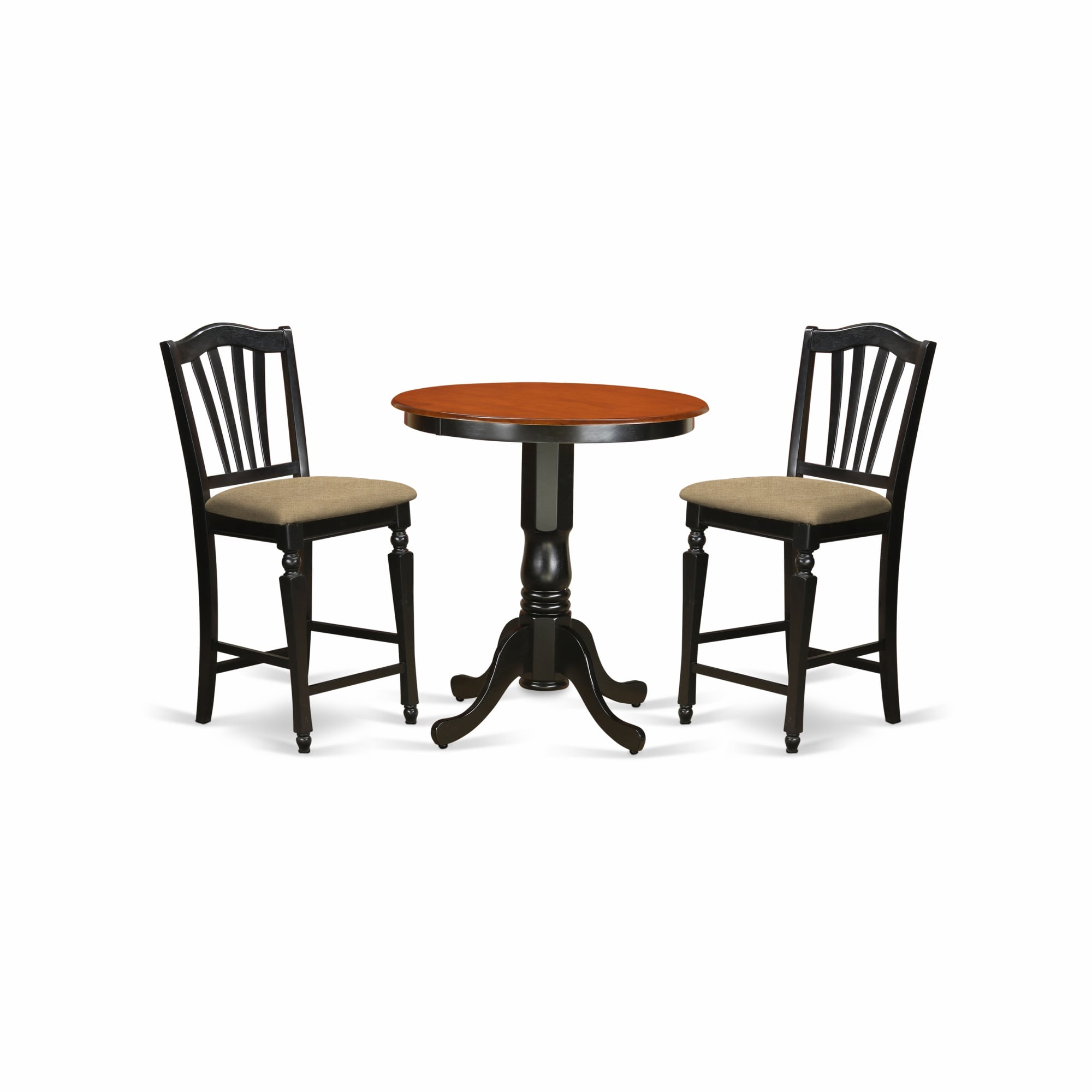 Stylish and Durable 3 Piece Counter Height Table Set - Asian Hardwood ...