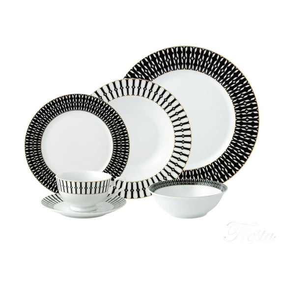 Stylish and Elegant 24 Pieces Dinnerware Set Service for 4 People for Hosting Parties and Events - Fine China