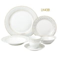 thumbnail image 1 of Stylish and Elegant 24 Pieces Porcelain Dinnerware Set Service for 4 People - Carlotta-Mix and Match, Silver Border, 1 of 4