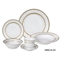 thumbnail image 1 of Stylish and Elegant 24 Pieces Porcelain Dinnerware Set Service for 4 People for Hosting Parties and Events - Amelia Design, 1 of 1