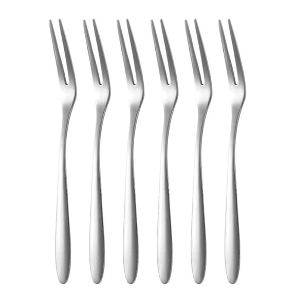 Stylish and Mini Food Picks Set of 6 Stainless Steel Forks for Desserts