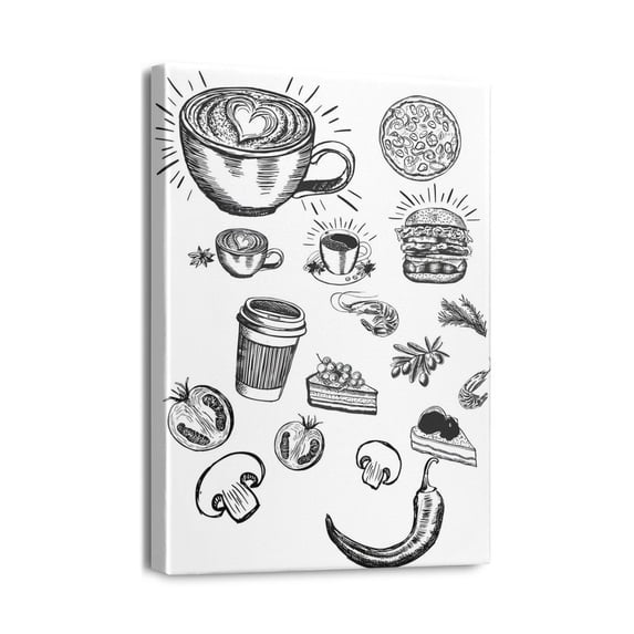 Stylish and Modern Aesthetic 12x16 Black and White Unframed Canvas Poster for Home Wall Décor