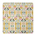 thumbnail image 1 of Stylish and Practical Boho Tablecloth 34x34 Inch Square Floral Cover with Elastic Hem for All-Season Use Indoors Out, 1 of 6