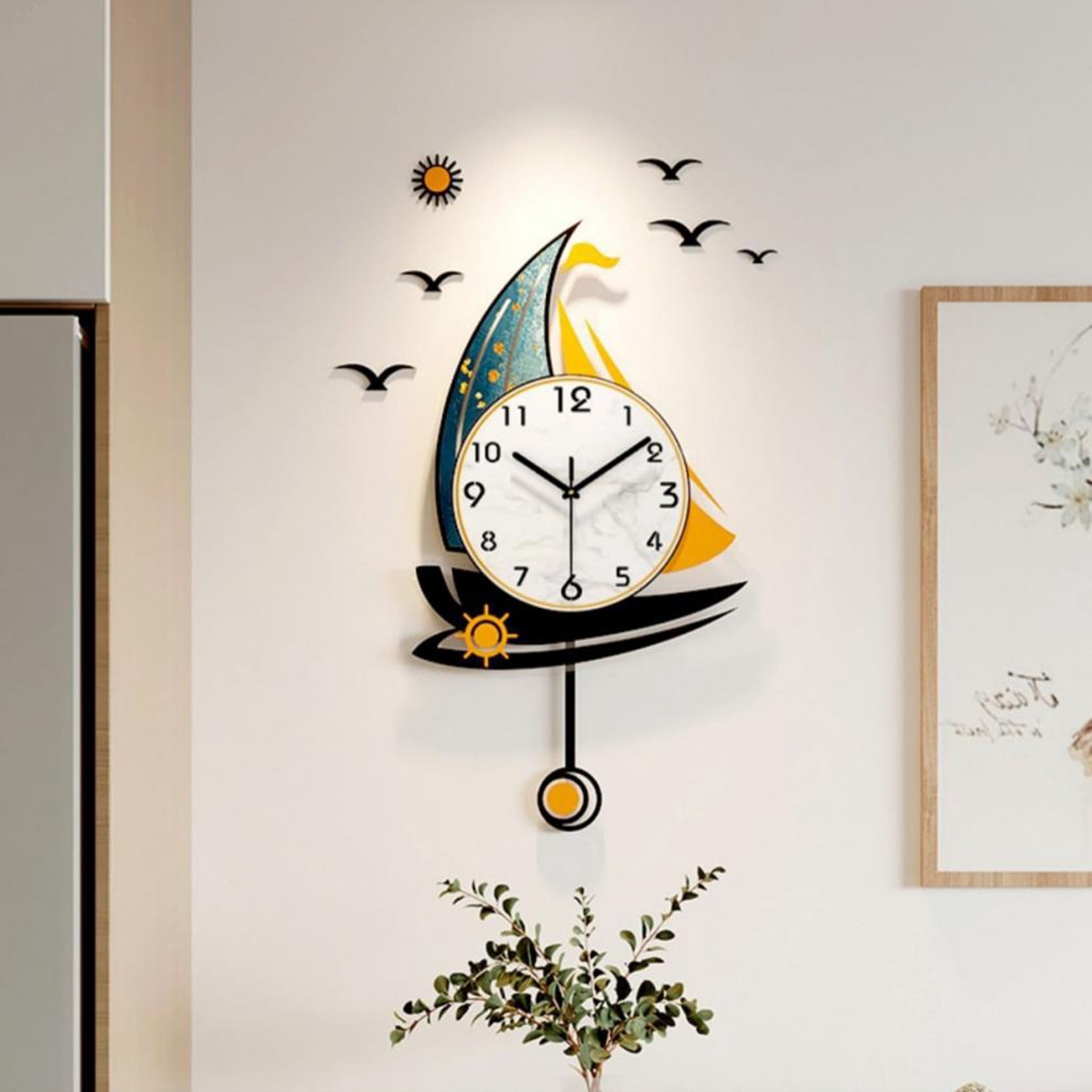 Stylish and Simple Wall Clock, Large Decorative Kitchen Wall Clock, Non